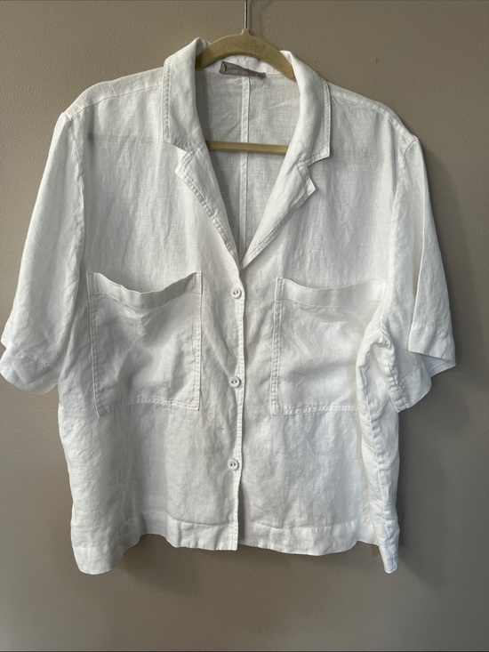 Everlane Tops - Everlane Linen Workwear short sleeve button down shirt size XL white